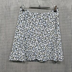 H&M Divided Women Skirt Floral Mini A-Line Viscose Size 6 Black Blue